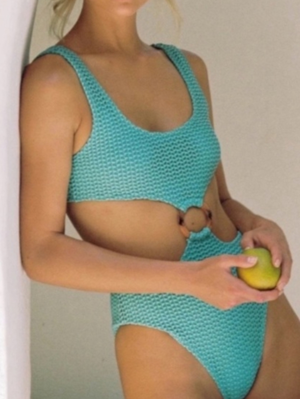 Montce Ky Crochet One Piece Swimsuit In Green Turquoise